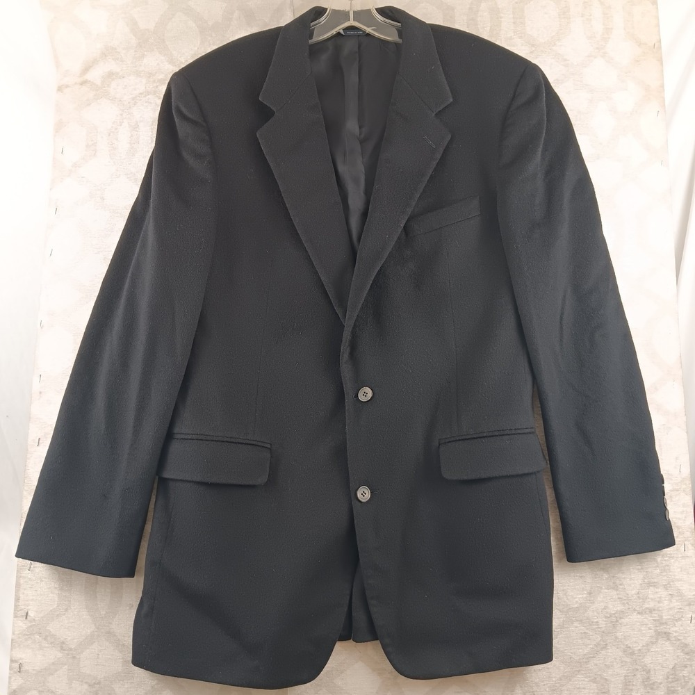 Brooks Brothers Pure Cashmere Mens 42 XL Black 2-Button Sport Coat Blazer